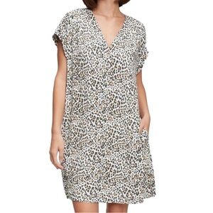 Gap V-Neck Dolman Sleeve Leopard Print Dress Size Small Tall